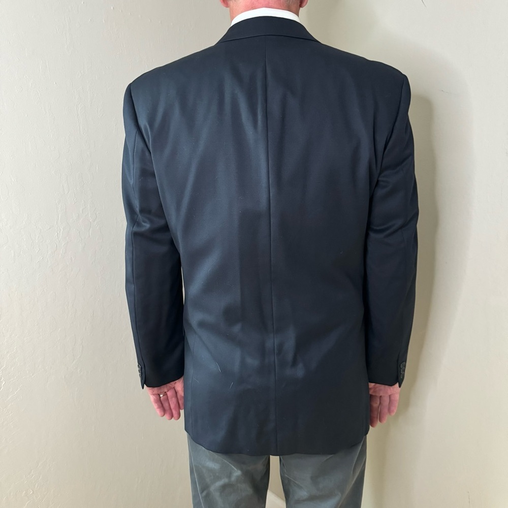 BOSS HUGO BOSS “Al Capone” Double Breasted Blazer Sport Coat Pure New Wool Blue - Picture 7 of 16